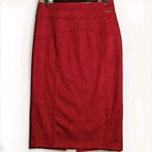 Marc New York Andrew Marc Pencil Skirt | S | Red Suede-Feel